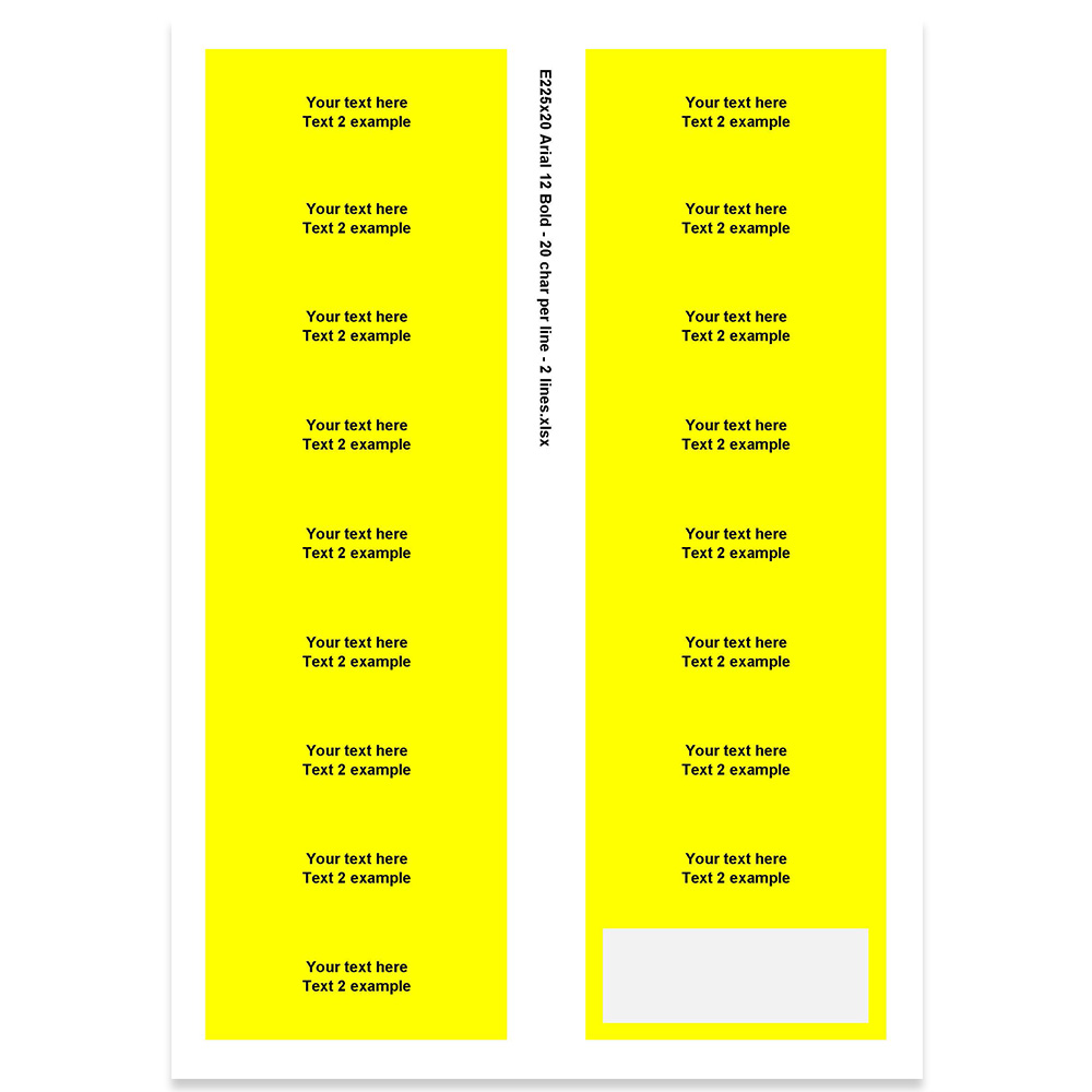 E225320 - 2 rader, max 2 x 20 tecken (Arial 12)