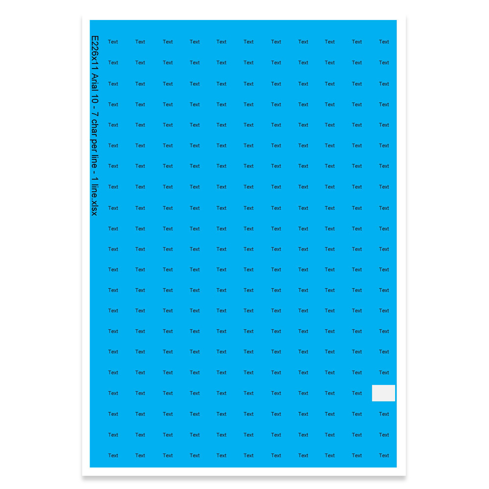 E226211 - 1 rad, max 7 teccken (Arial 10)