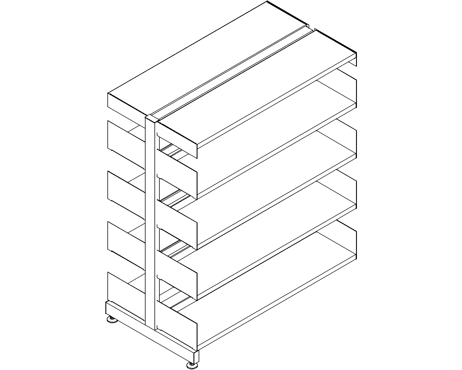 6030 add-on - double-sided - H1220 - D250 - W1000 - 3D.dwg