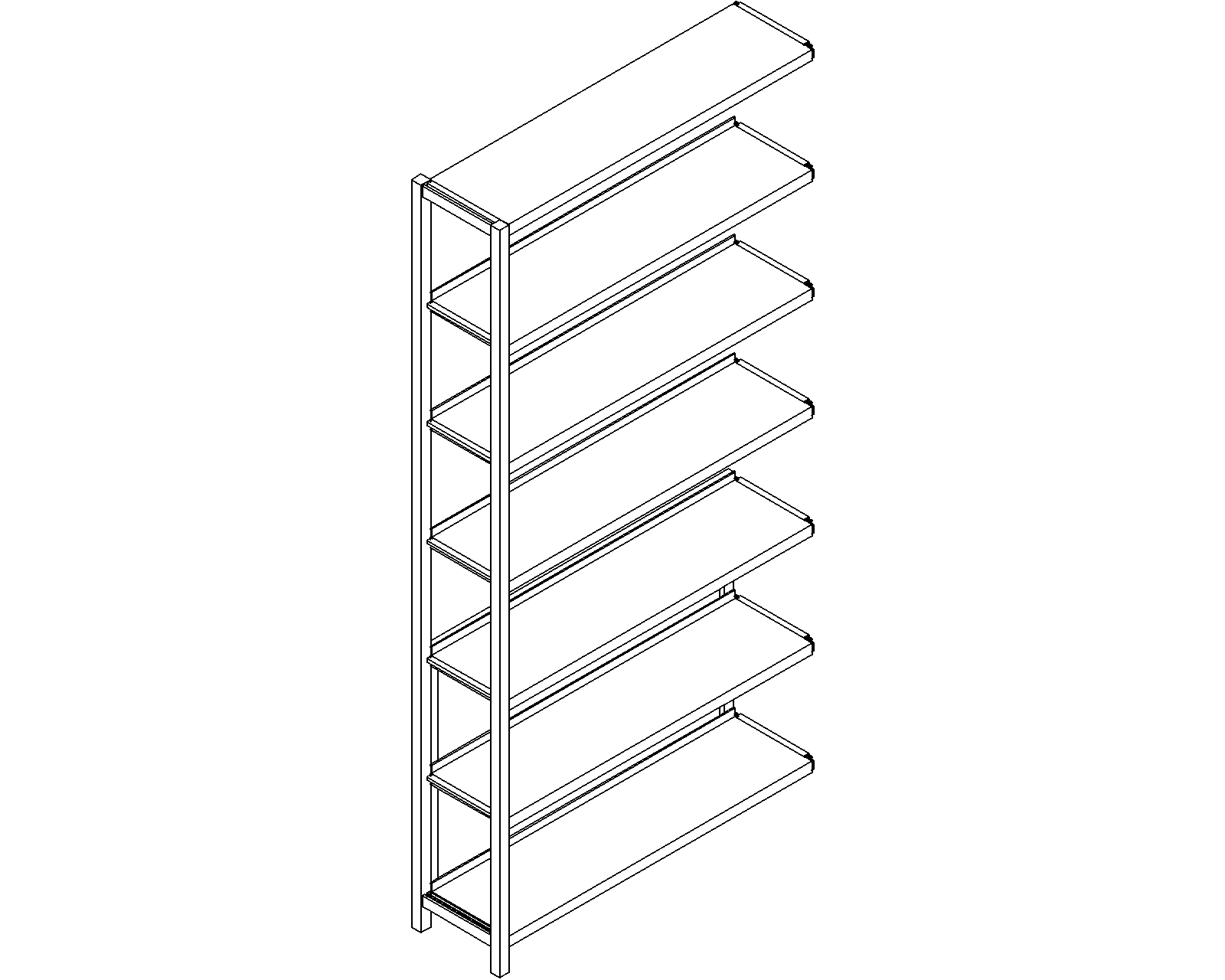 Uniflex add-on – single-sided – H2050 – D250 – W1000 – 3D.dwg